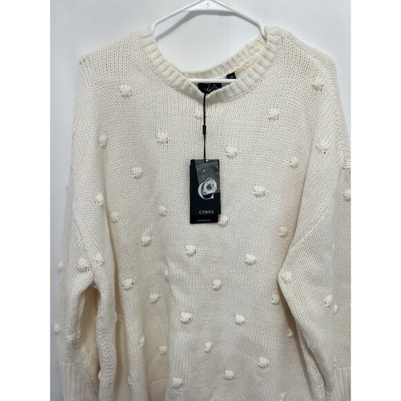 New Women’s Cyrus NYC Sweater 2X Cream Popcorn - Picture 3 of 6